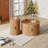 Round Fluted Coffee Table Set With Sliding Tambour Door And Storage-1904218503
