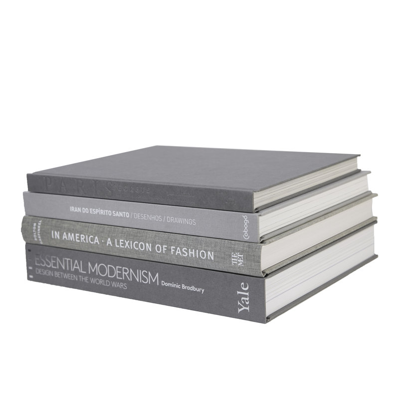 Decorative Books - Marble Coffee Table Stack - 4 Grey Books