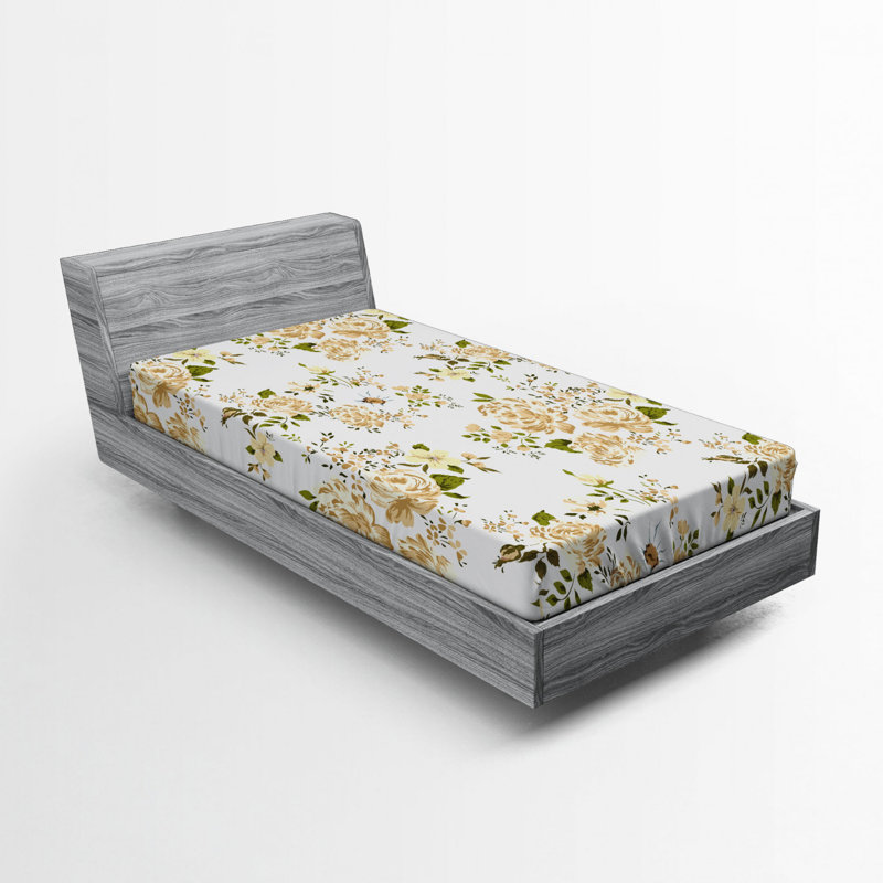 Microfiber Floral Fitted Sheet, Twin XL Fitted Sheet