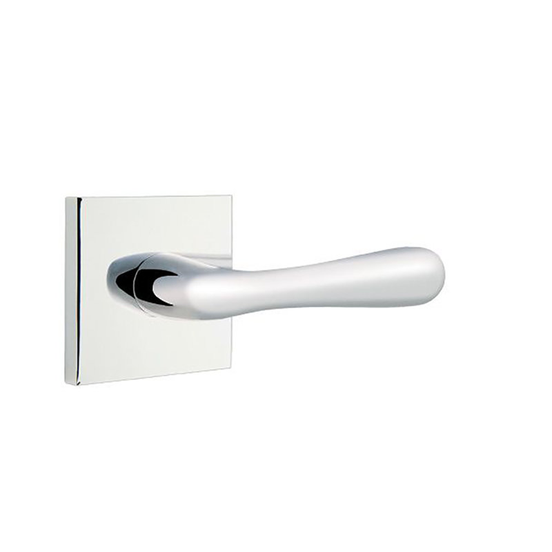 Levier de porte (rosace et placard) avec rosette, Chrome poli, Droite
