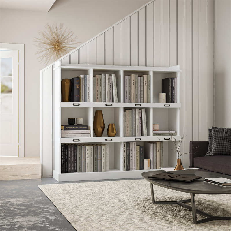 Bibliothèque à 10 tablettes, organisateur en bois à 3 niveaux pour livres, photos et objets de collection, parfait pour la maison ou le bureau