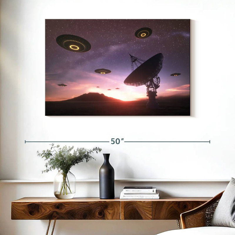 Kelan Alien Spaceships, 26" H x 39" W