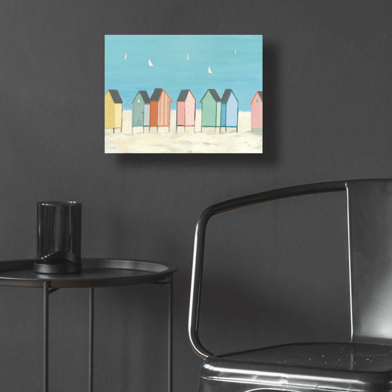 «Cabanas I Pastel» par Phyllis Adams, art mural en verre acrylique, H 12 po x l 16 po x P 0,13 po