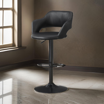 Feyn Swivel Counter To Bar Height Chair, Adjustable, Faux Leather