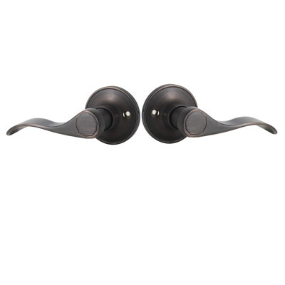 Privacy Door Lever with Round Rosette Keyless Lock