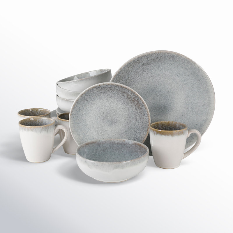 Gibson Elite Kashmir 16 Piece Dinnerware Set, Service for 4, Blue