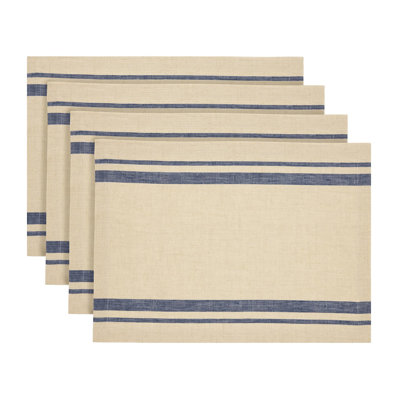 French Stripe - 100% Pure Linen Placemats
