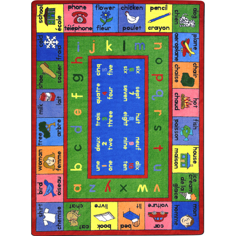 Educational Lengualink French Area Rug, Rectangle 7'8" x 10'9"