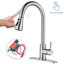 Robinet de cuisine intelligent avec douchette rétractable Robinet de cuisine à poignée simple avec surfaces tactiles, robinet d'évier de cuisine en acier inoxydable-130722522