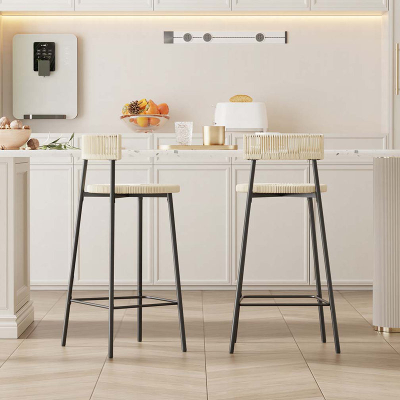 Hand Woven Bar Stools with Back