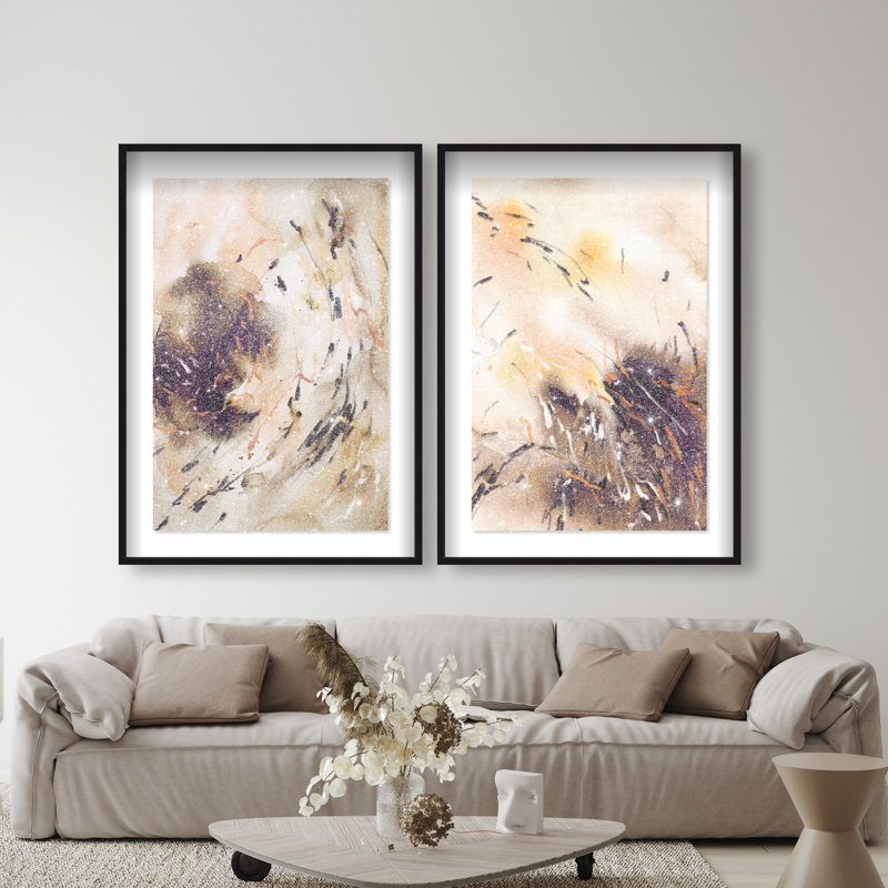 Floating Autumn Set Set by Oliver Gal, 111"H x 75"W, Black Shadowbox