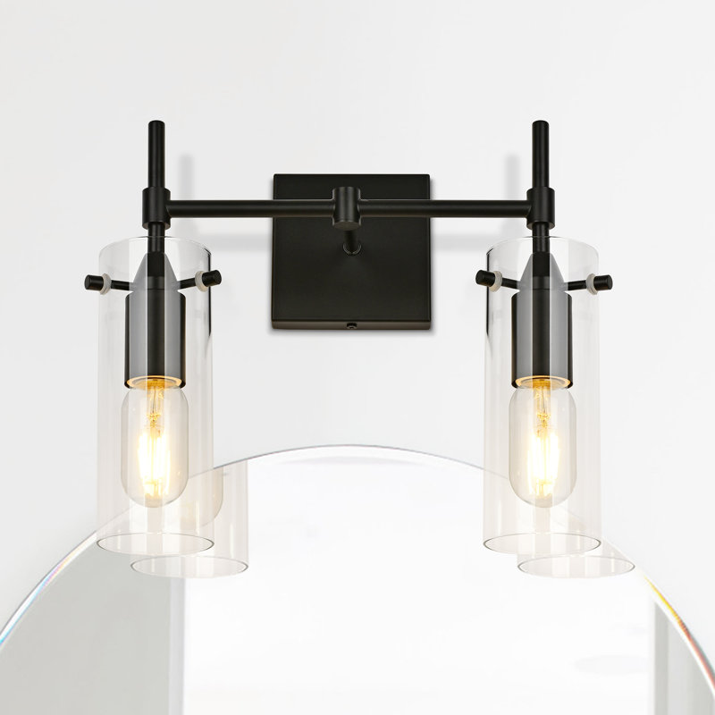 Éclairage pour meuble-lavabo à intensité variable Marlaine, Noir, 2
