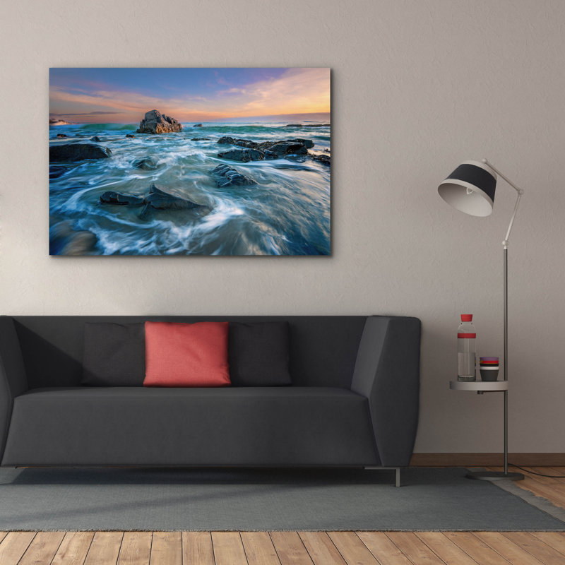 «Decembre Morning On Marginal Way» par Rick Berk, art mural sur toile, H 40 po x l 60 po x P 1,5 po