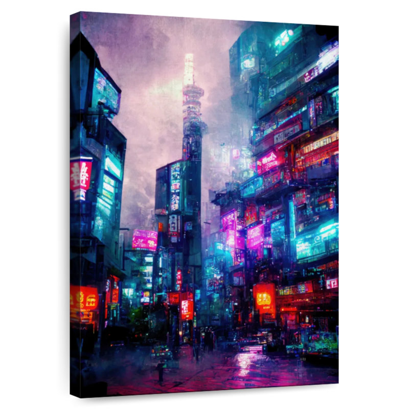 Cyberpunk City Tokyo II, H 36 po x l 24 po