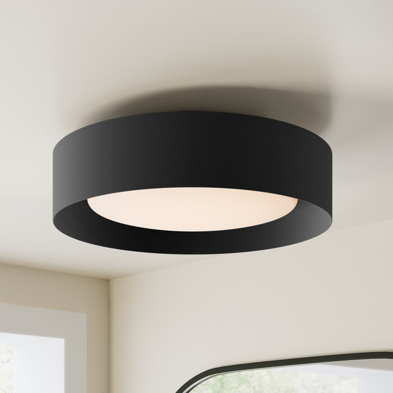 Savita 15.7" Flush Mount, Black