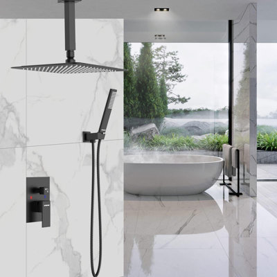 10-inch Plated Suspension Rod Dual-function Shower Set