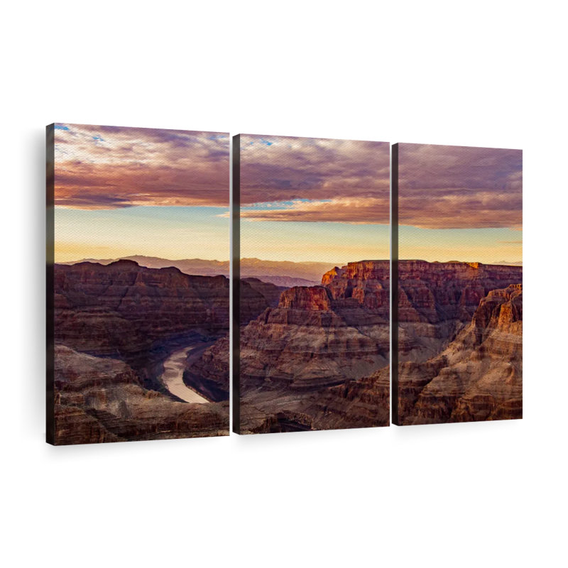 Ensemble de 3 formes de roches sur toile Grand Canyon, H 42 po x l 65 po x P 1,25 po