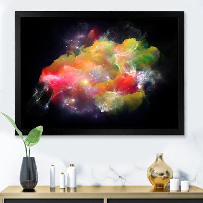 Nébuleuse colorée, fleur cosmique - décoration murale moderne en toile