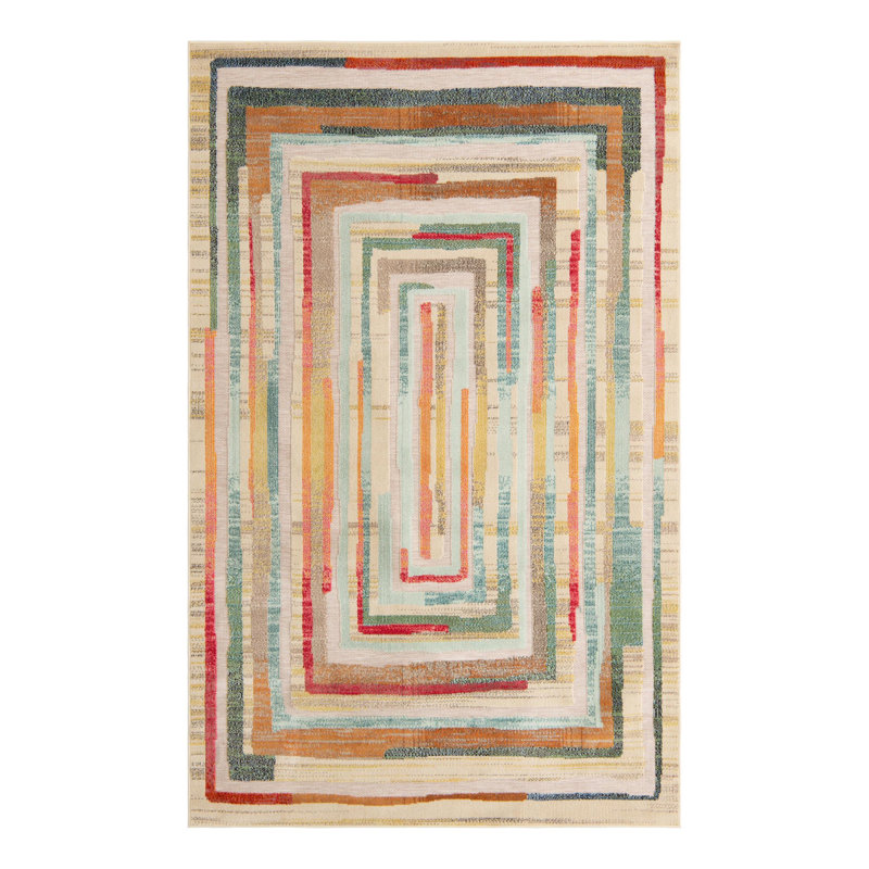 Wrought Studio Taghazout Marelda Indoor/Outdoor Area Rug, Rectangle 6'1" x 9'