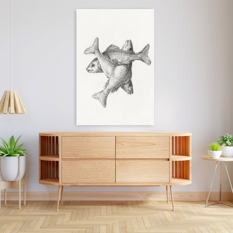 Trois poissons, art rétro classique rétro, H 48 po x l 32 po