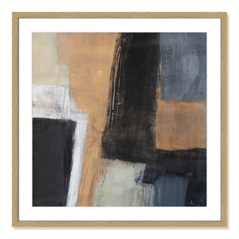 «Metallic Slate I» par Casa Fine Arts, H 27,5 po x l 27,5 po, Boîte naturelle encadrée