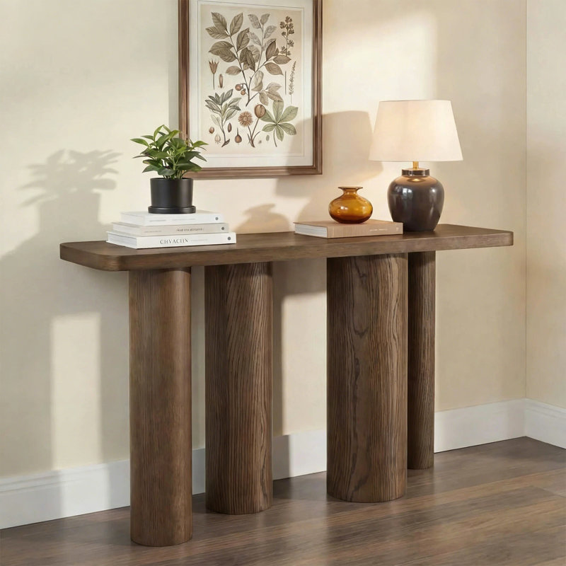 Retro Minimalist Art Console Table, 31.5" H x 50.39" W x 13.78" D