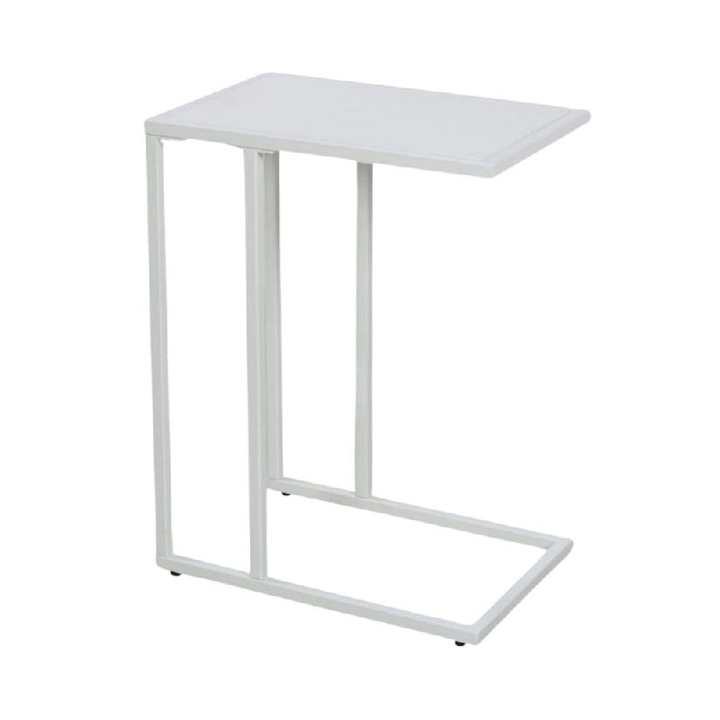 Table de bout en forme de C Airik, Blanc