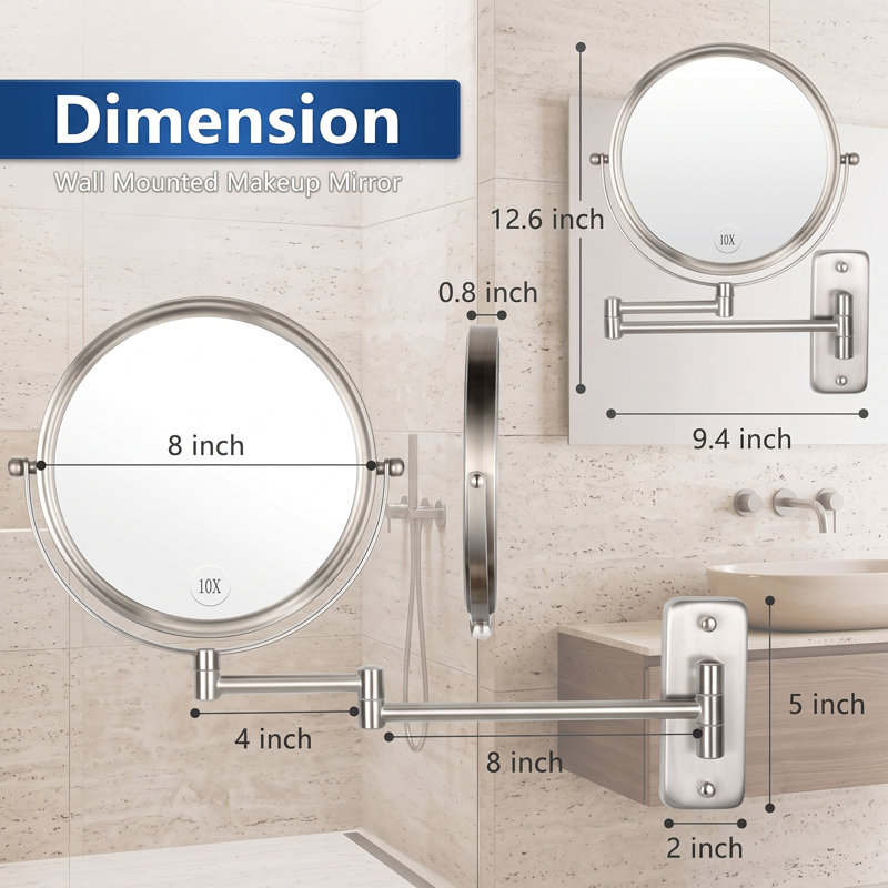 Steel Frame Round Mirror