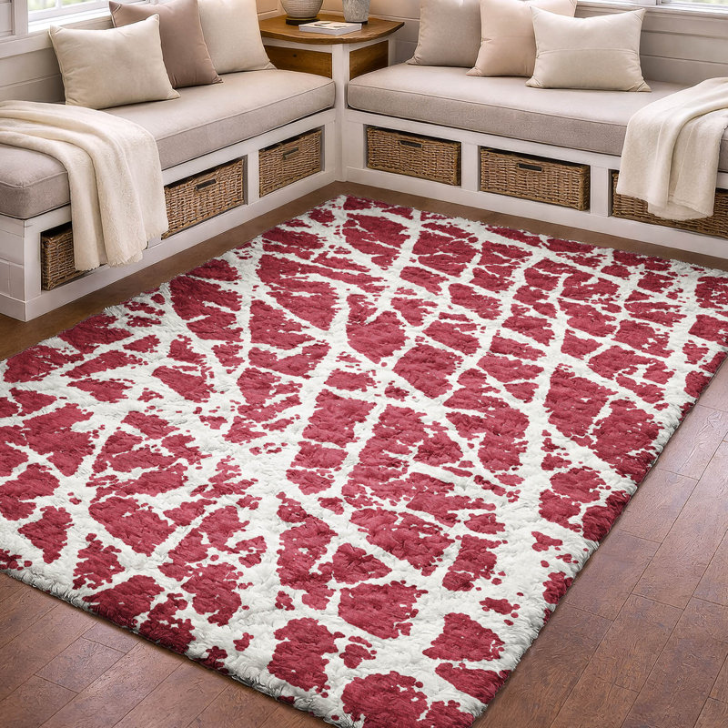 Tapis craquelé de première qualité ADS501, Rouge, 10 pi x 14 pi