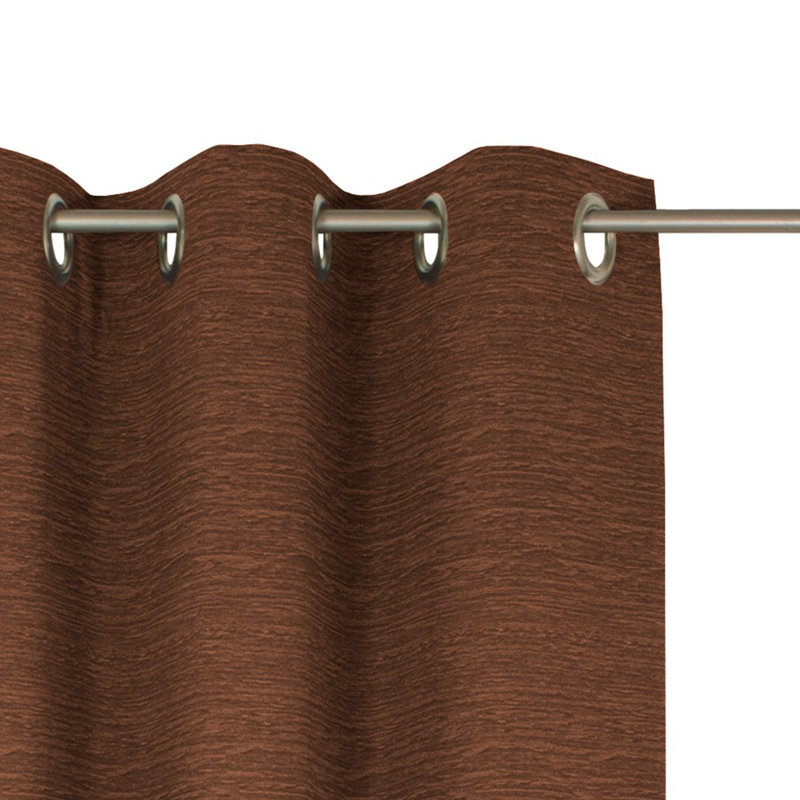 Gracierose Synthetic Eyelet Single Curtain Panel, opaque, Chocolate, 245cm Width x 270cm Drop