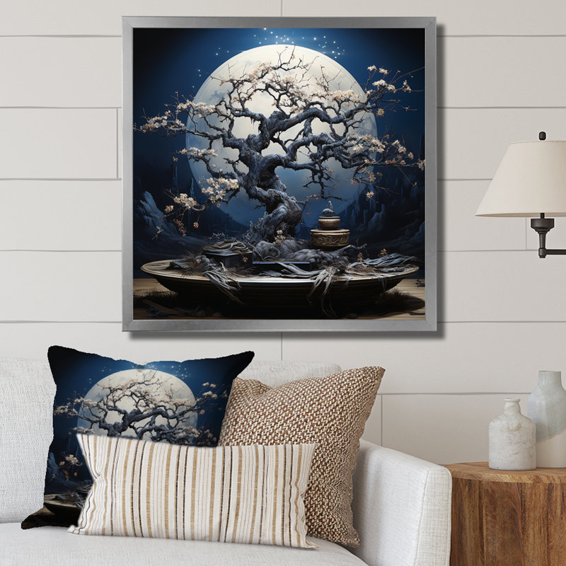 «White Bonsai Serenade 1», art mural blanc, Argent, H 36 po x l 36 po
