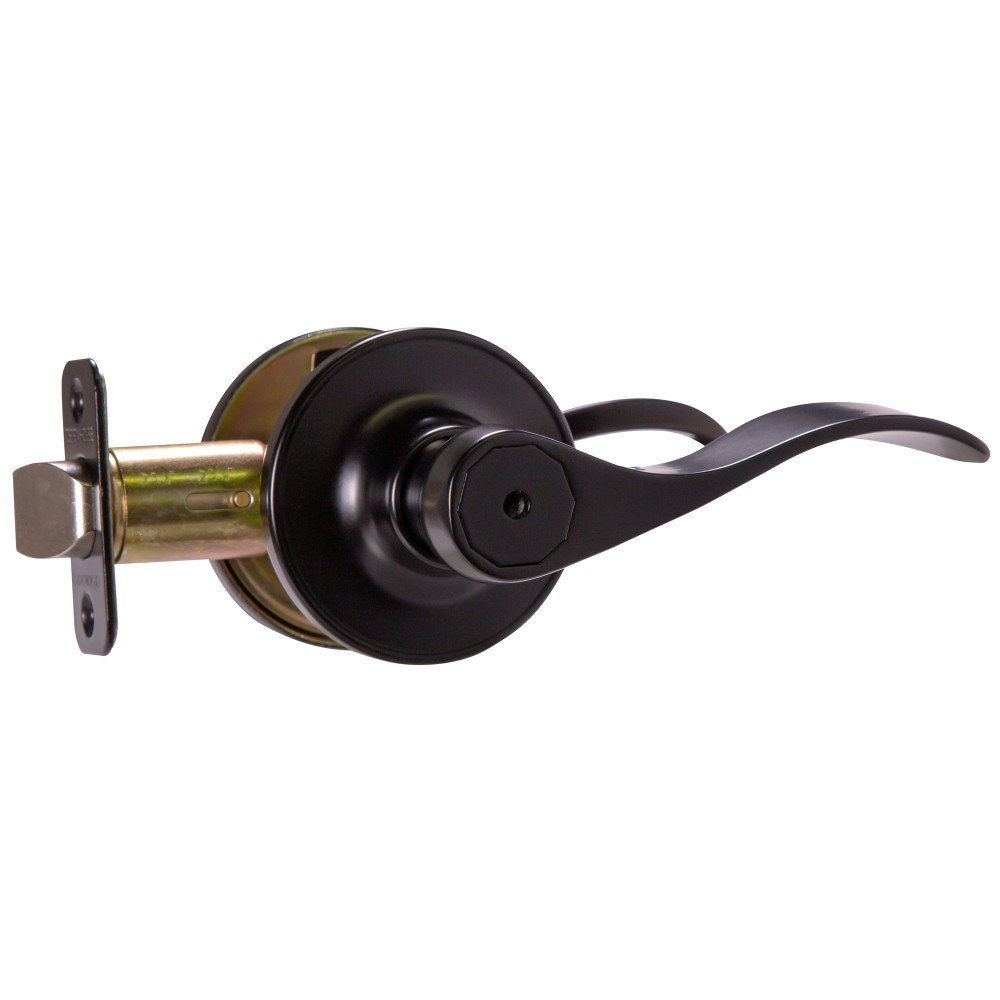 Springdale Pro Series 2-Way Adjustable Privacy Door Lever with Round Rosette Design House