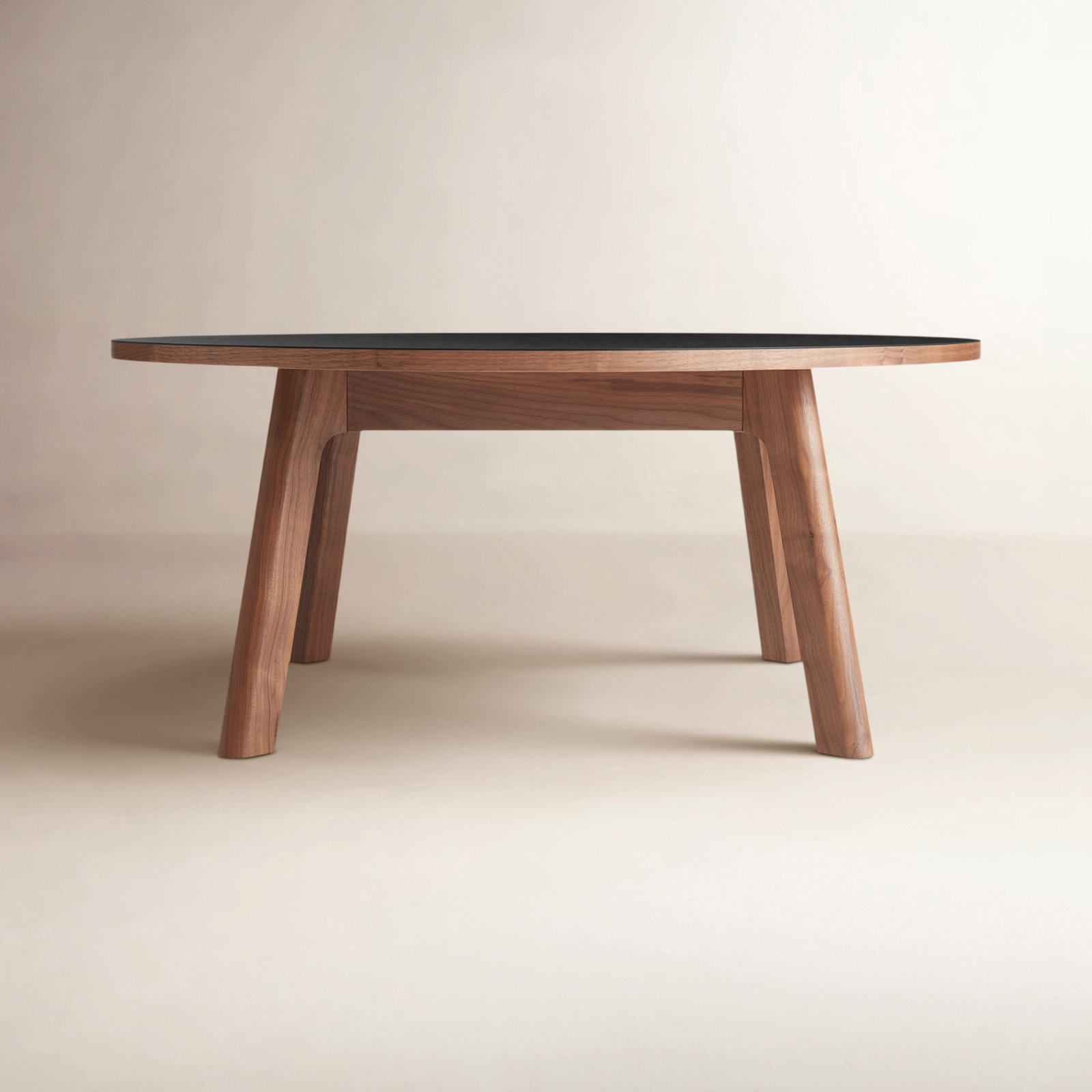 Apt Coffee Table, Black Top/Walnut Base
