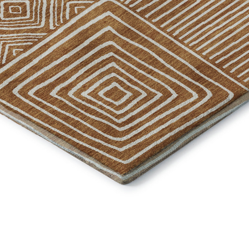 Premium Machine Washable Corry AMF1044 Geometric Rug, Rectangle 1 pi 8 po x 2 pi 6 po