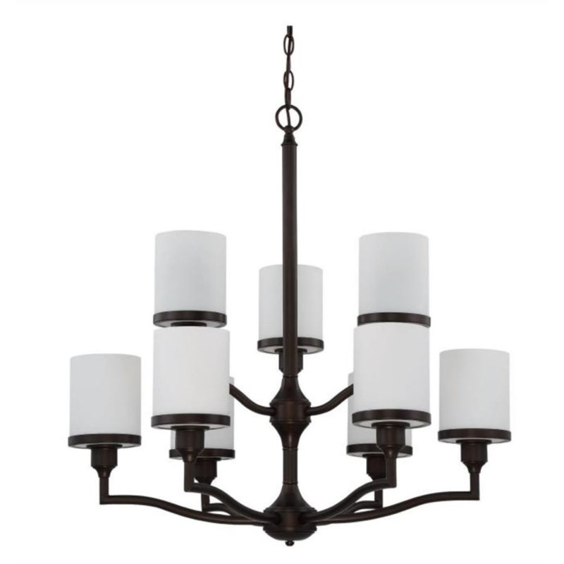 Lustre classique à 9 lumières avec abat-jour