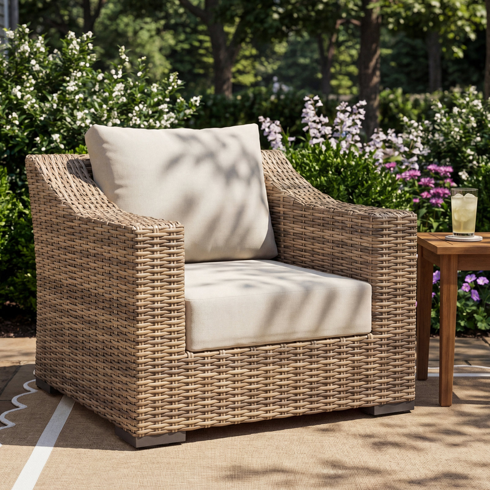 Eloisa 2-piece Patio Chair with Cushions, Cream