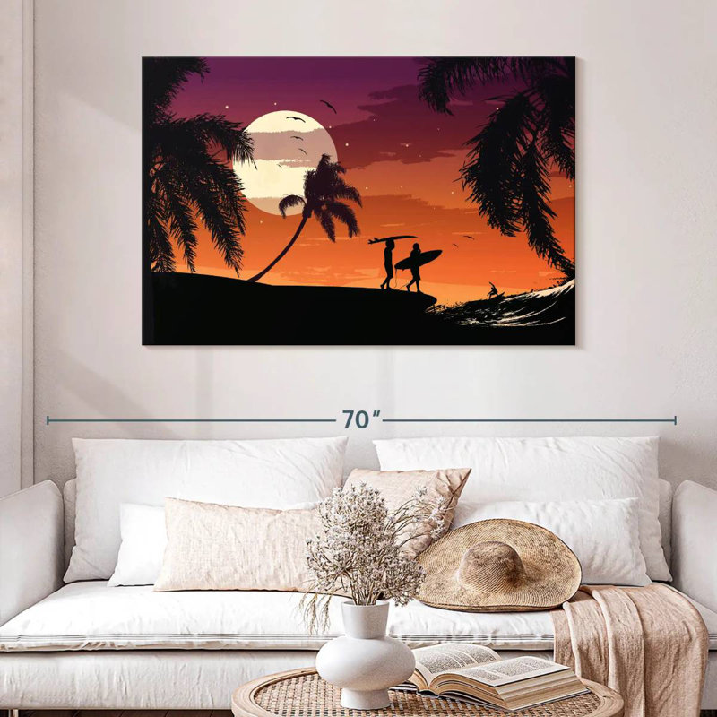 Surfeurs de nuit tropicaux Gillard, H 32 po x l 48 po