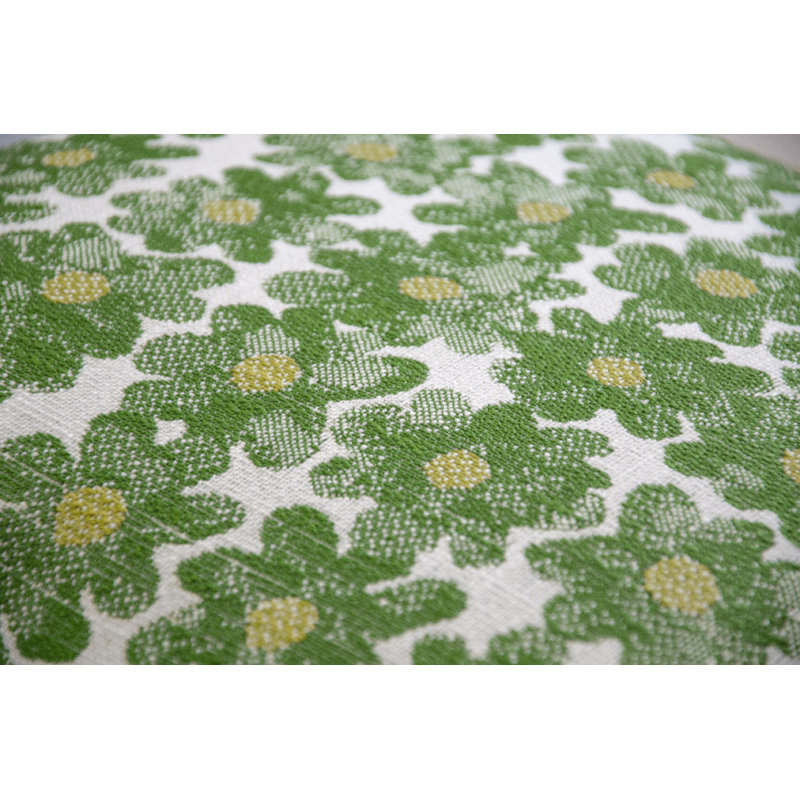 Daisy Performance Square Pillow Cover & Insert, Avocado, Square 18"