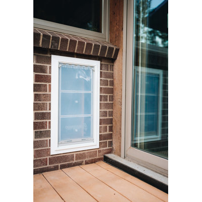 Endura Flap Pet Door for Walls, Double Flap with Aluminum Frame, Energy-Efficient & Weatherproof Flap for Harsh Climates, Telescoping Tunnel for 4½"–8" Thick Walls, Small to XL, Black & White 