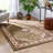 Denzel  Medallion Kashan Green Traditional Rug-1472761974