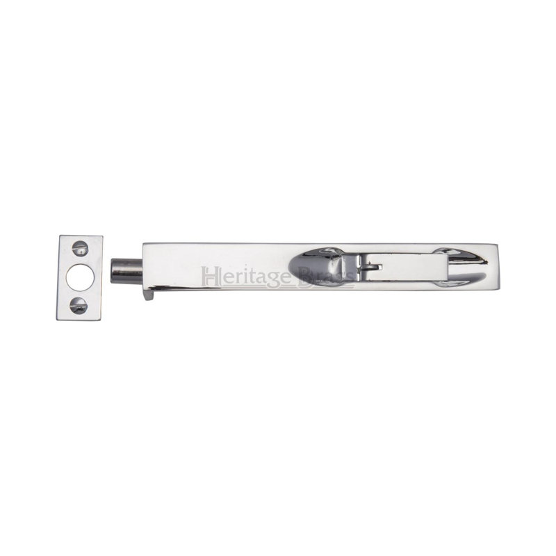 Heritage Brass Heritage Door Bolt Flush Fitting, Polished Chrome, 20.32 cm H x 1.90 cm W
