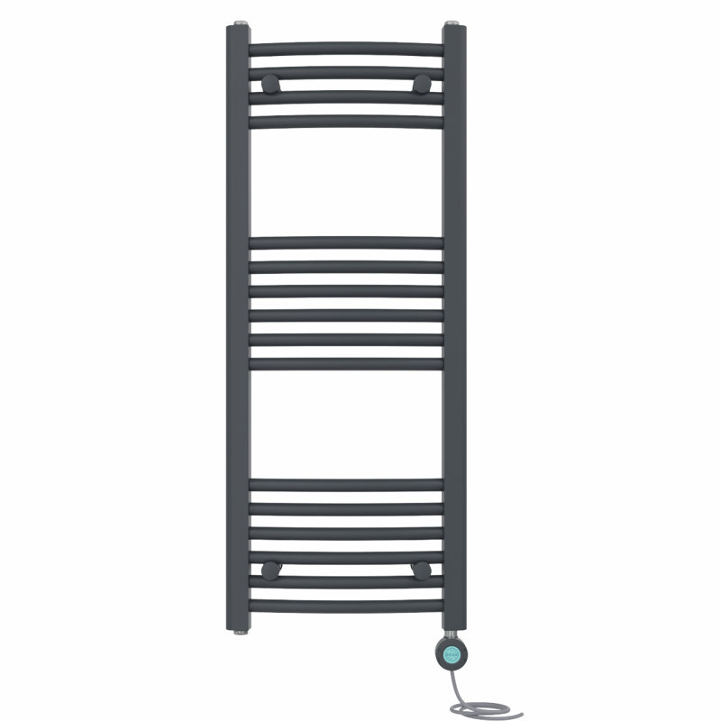 Curved Towel Rail Heated Towel Rails, 100cm H x 40cm W x 4.5cm D, Anthracite