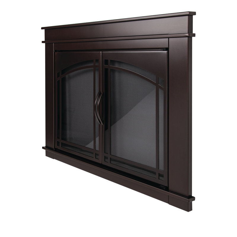 Portes de foyer en acier Guion, Moyen (H 31 po x l 38,75 po x P 1,57 po), Bronze huilé