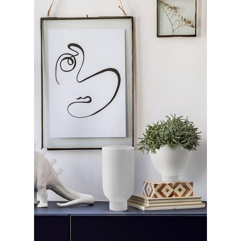 Elegant White Ceramic Vase, 5.1 x 5.1 x 11.4 Inches | 100% High-Quality Ceramic | Perfect for Floral Arrangements, Home Decor & Centerpieces | Stylish Design for Living Room, Office & Event Decoration
