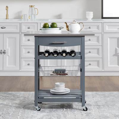 Mobile Rolling Kitchen Island Trolley Serving Cart