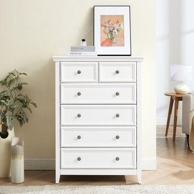 Commode de rangement 6 tiroirs blanc