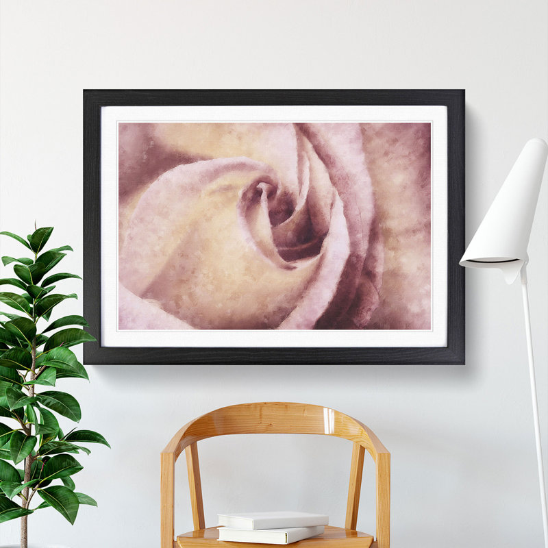 Pink Rose Flower Vol.6 - Framed Print, Black Framed, 36cm H x 48cm W x 2cm D