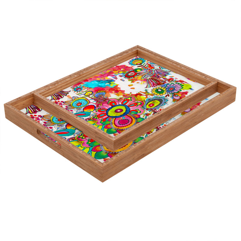 Beaufain Wood Tray, 1.75" H x 22.5" W x 17" D