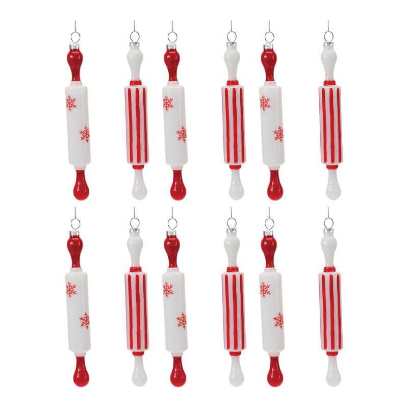 7.5'' Glass Candy Canes Holiday Shaped Ornament