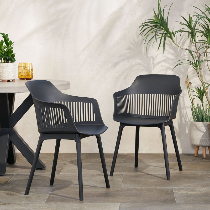 Patio Chair Set of 2, Black